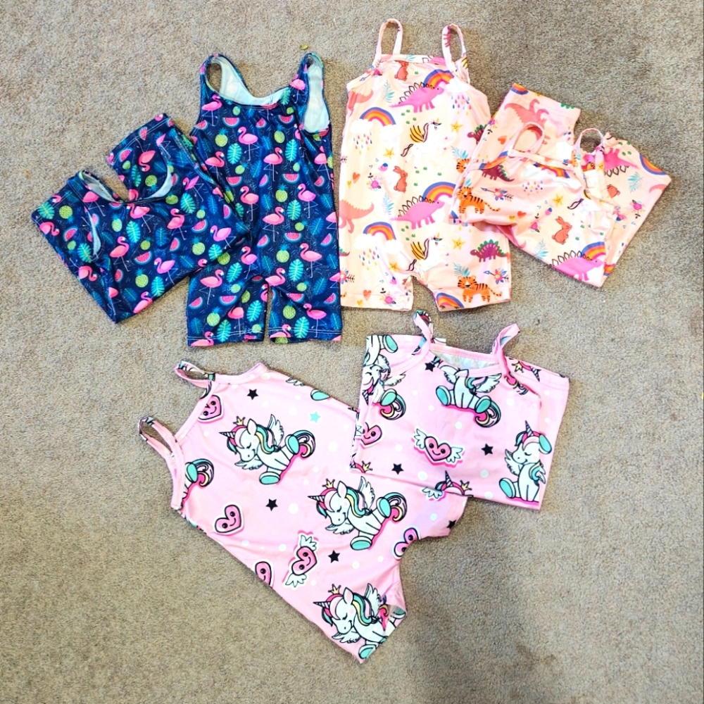 Twin toddler girls 6 piece gymnastics set